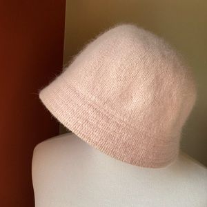 H&M Divided Angora Pink Fuzzy Cloche Style Hat